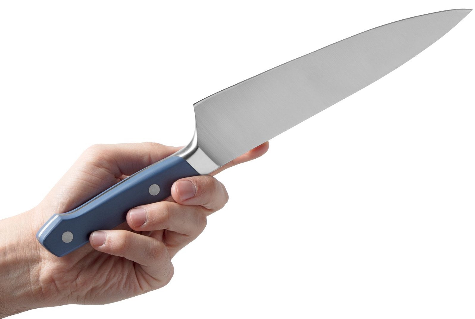 Rockwell hardness scale: a hand holds a Misen chef's knife