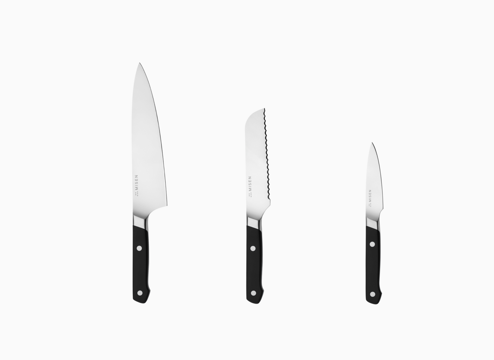 Choice 7 Piece Knife Set with White Handles & Mercer Knife Roll