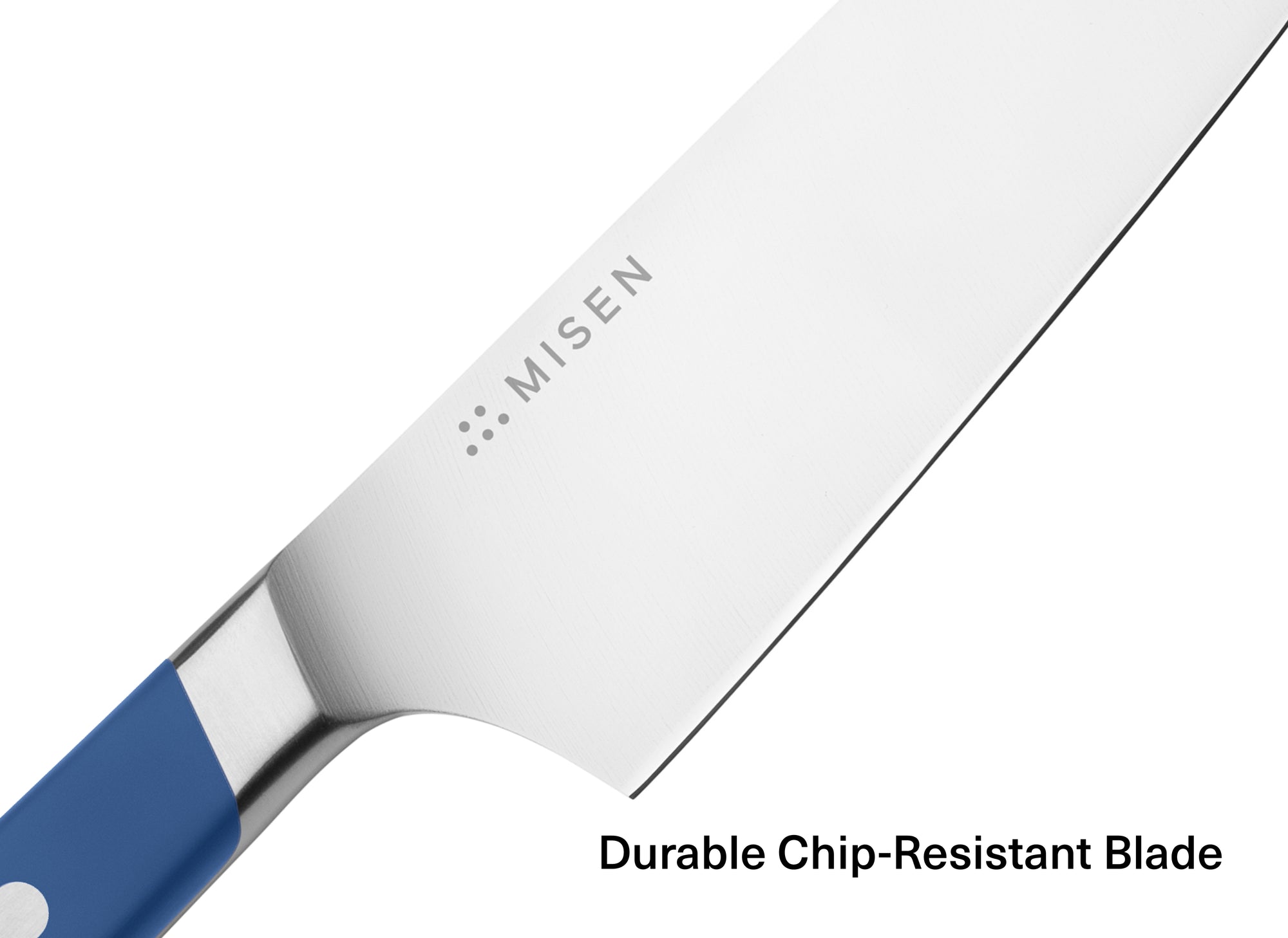 The Misen Chef's Knife features a durable chip-resistant blade.