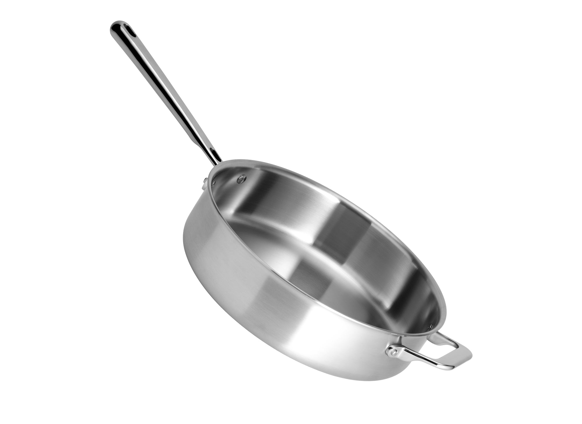 Misen 3 QT Stainless Steel Saucier Pan with Lid - 5-Ply Steel Sauce Pan