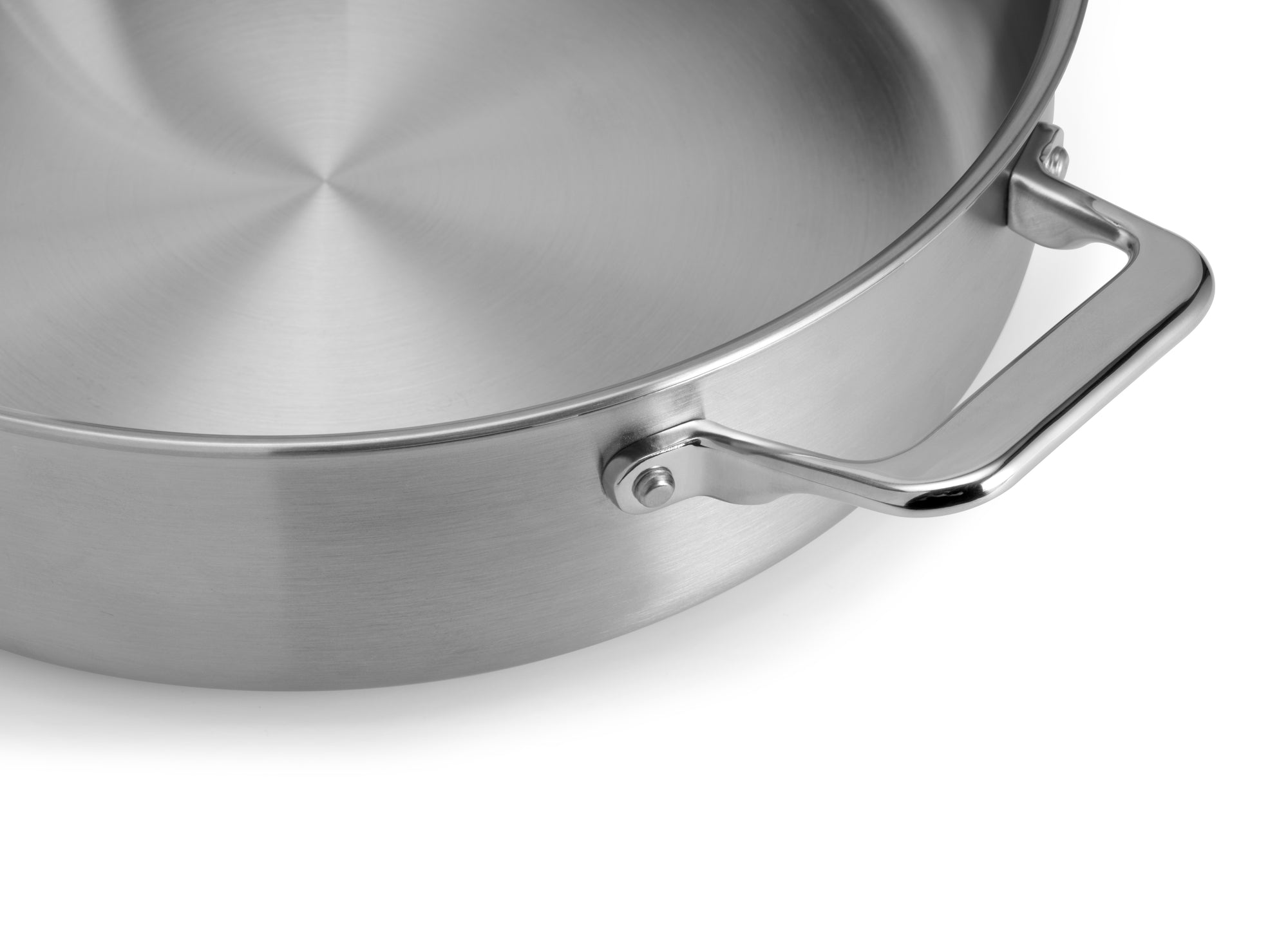 Misen 3 QT Stainless Steel Saucier Pan with Lid - 5-Ply Steel