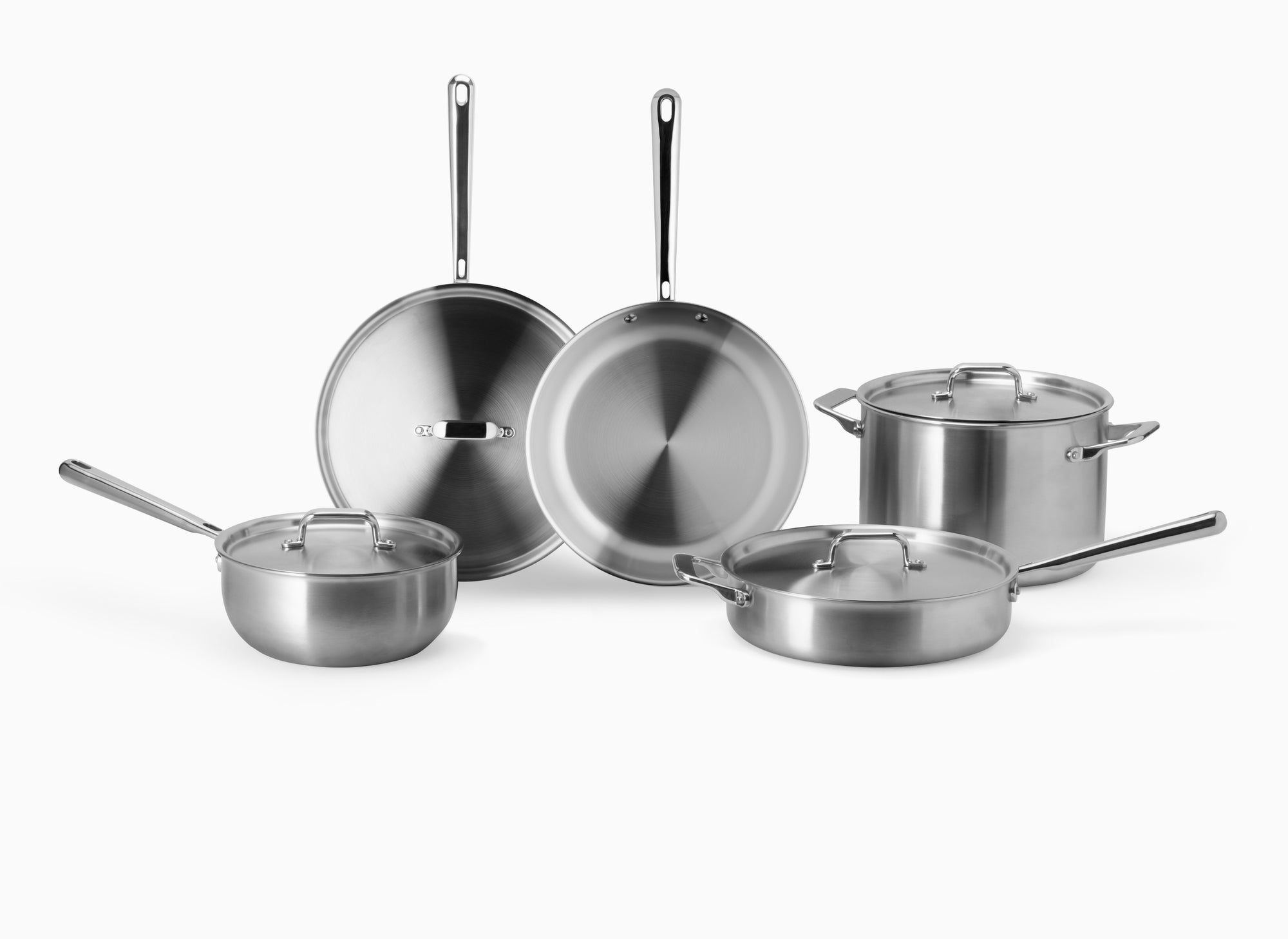 Misen Stainless Steel Pots and Pans Set - Stainless Steel Cookware Set - 5  Piece Starter Kitchen Cookware Sets