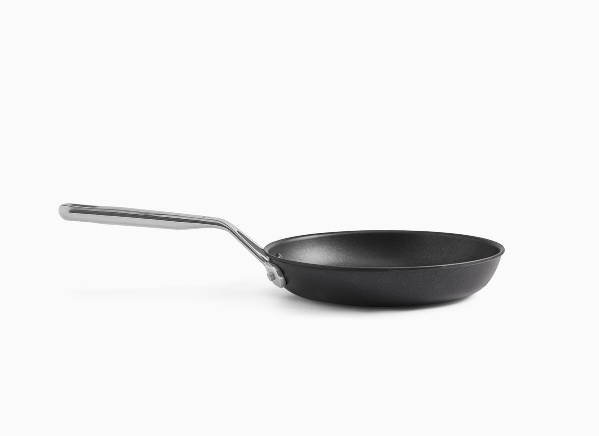A side view of the 8-Inch Misen Nonstick Pan on a white background. 