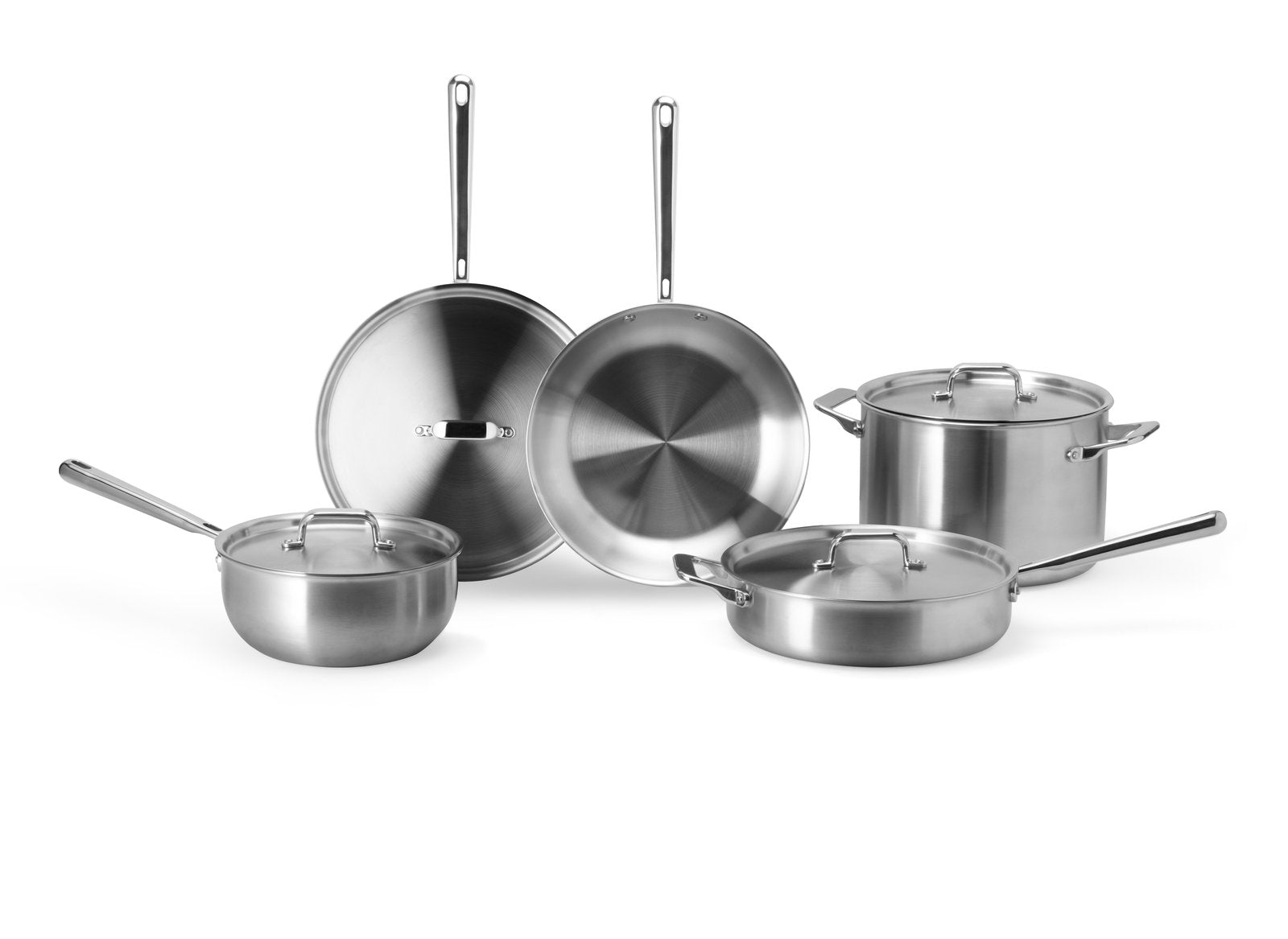 Types of pots and pans: a set of Misen stainless steel pans