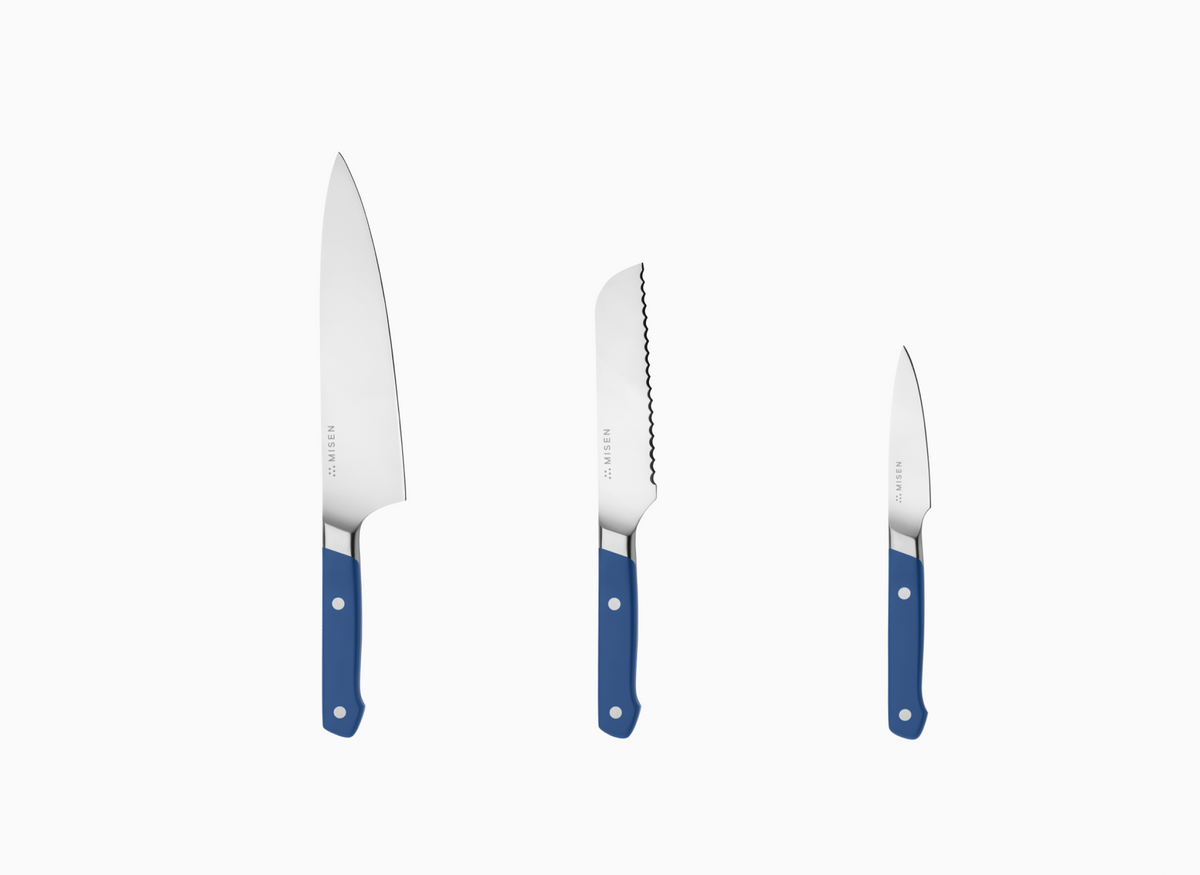 3-Piece Misen Knife Set in blue