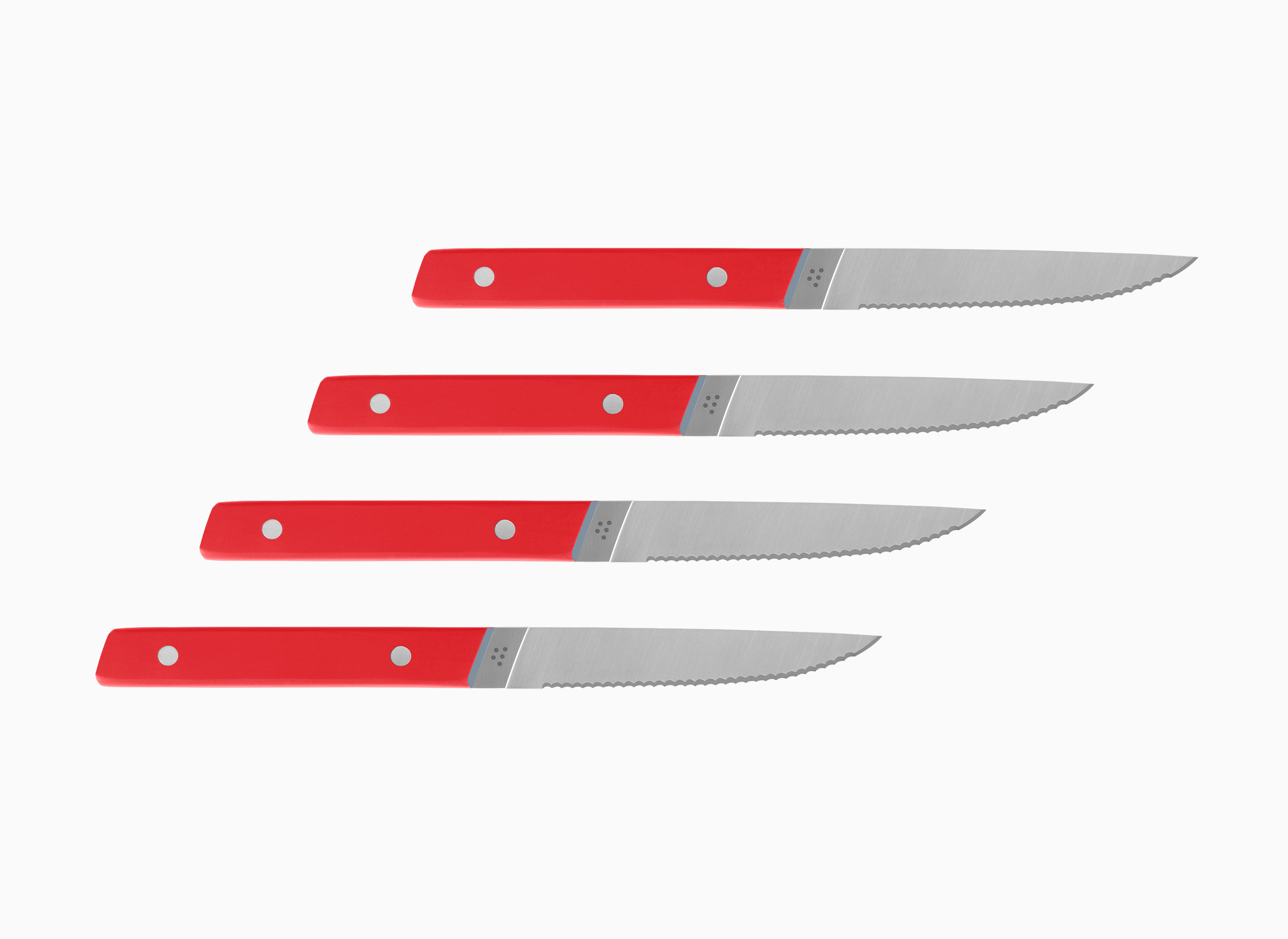 4-Piece Misen Steak Knives in red