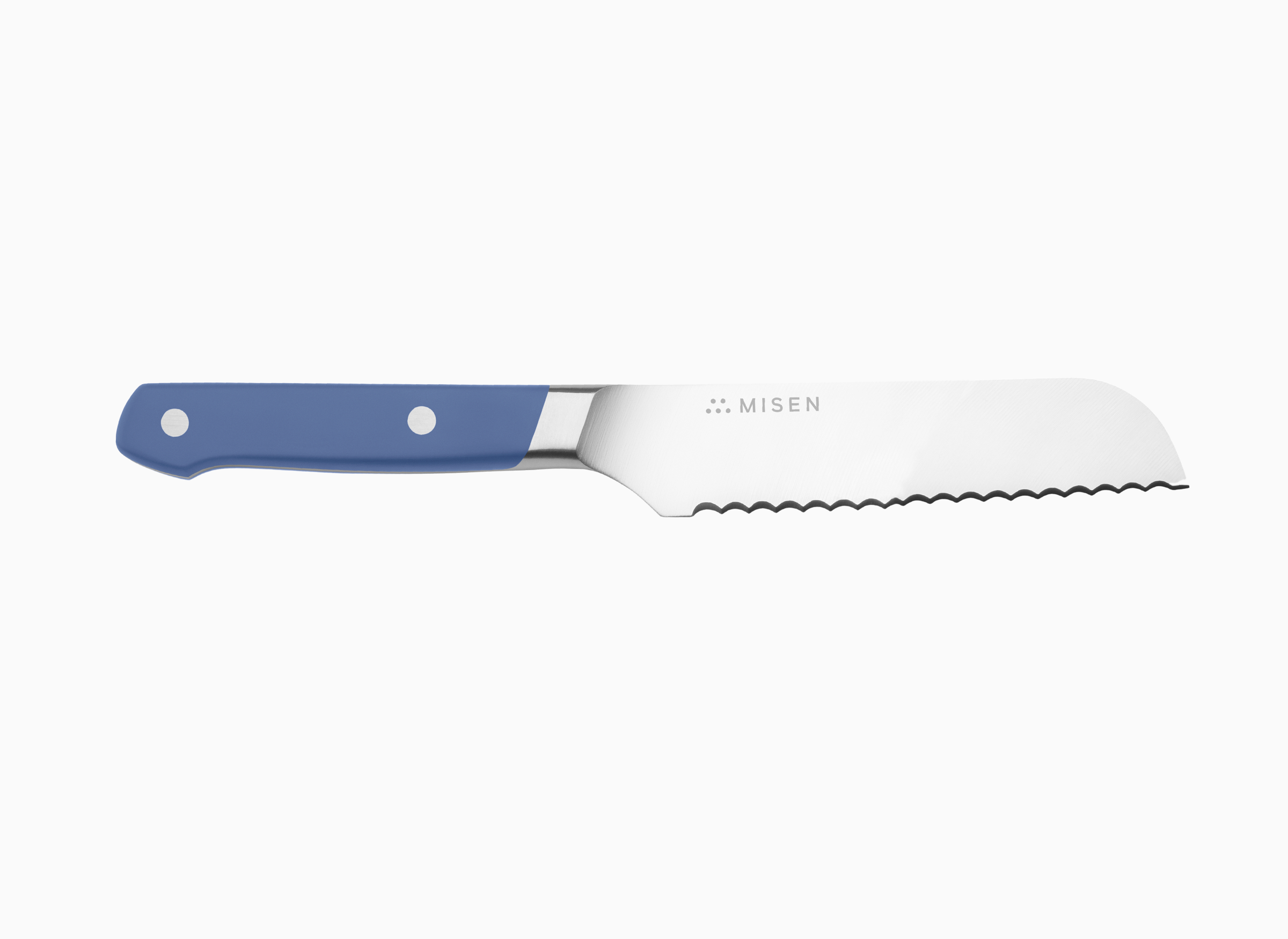 Misen 5 inch Short Serrated Knife in Classic Blue