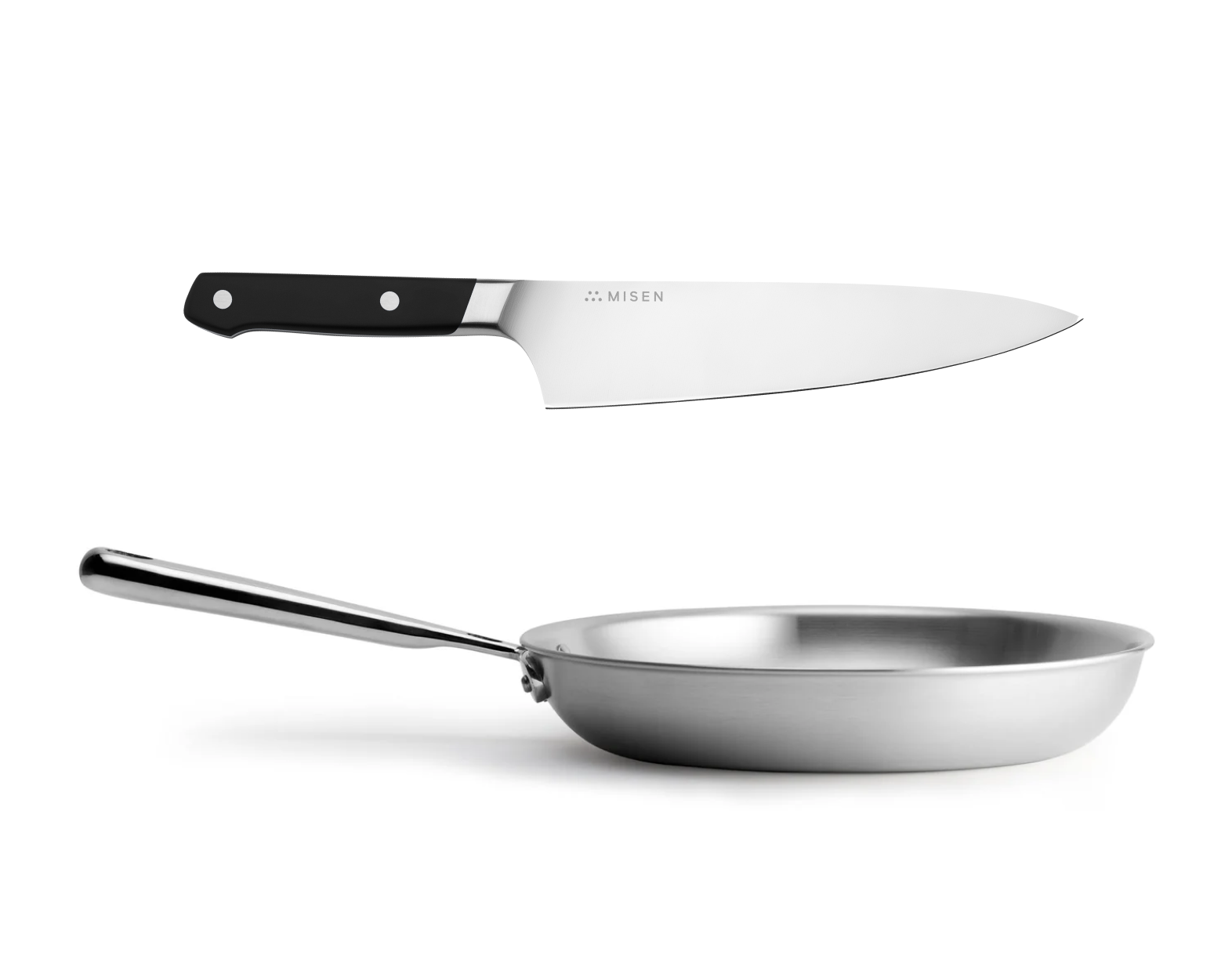 8 inch Chef's Knife + 10 inch Stainless Steel Frying Pan Bundle