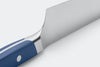 The sloped bolster on the Misen Short Chef's knife provides more room for your fingers to form a proper "pinch grip".