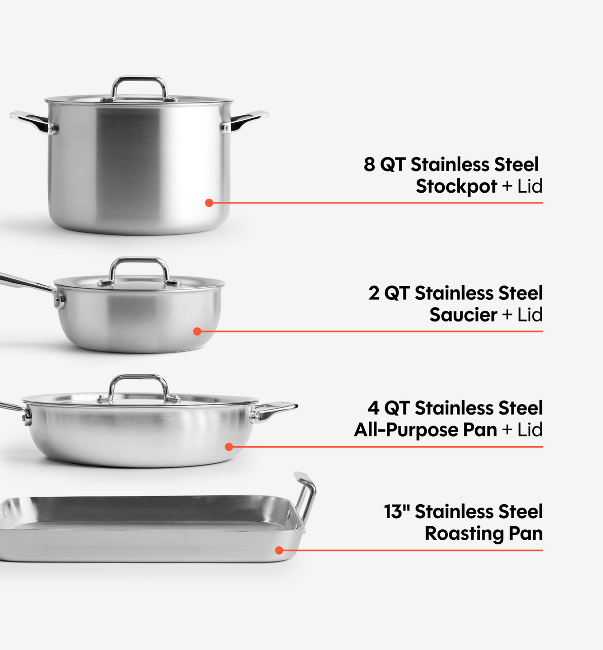 13-Piece Mixed Metal Cookware Set