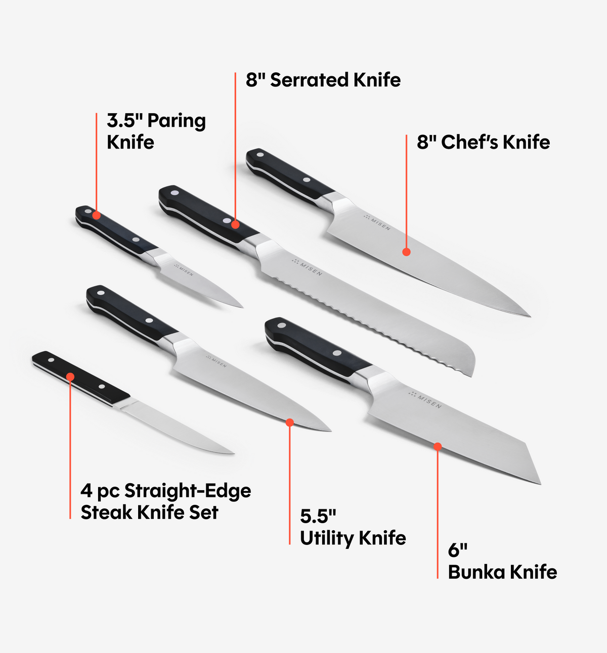 11-Piece Knife Set (ACUTO440) - Black