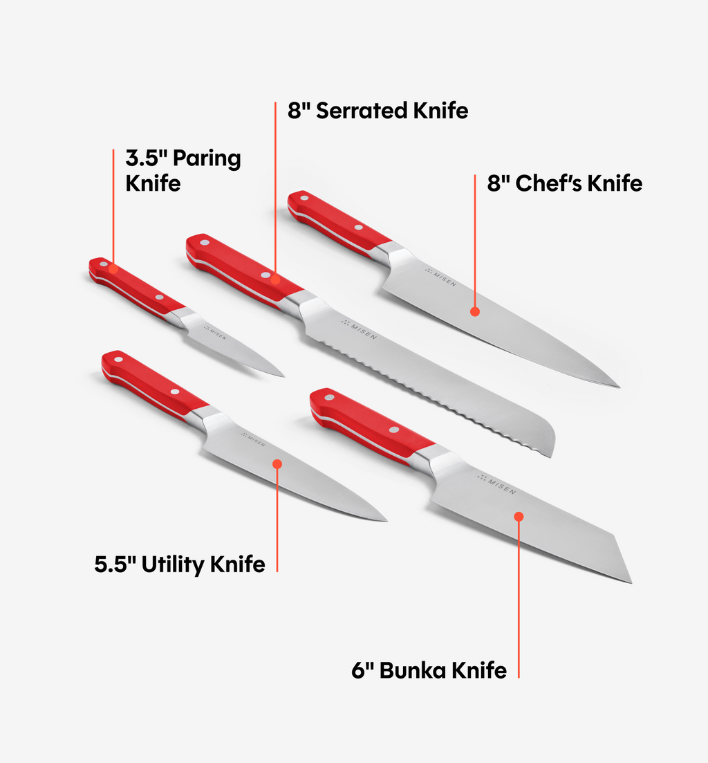 5-Piece Knife Set (ACUTO440) - Red