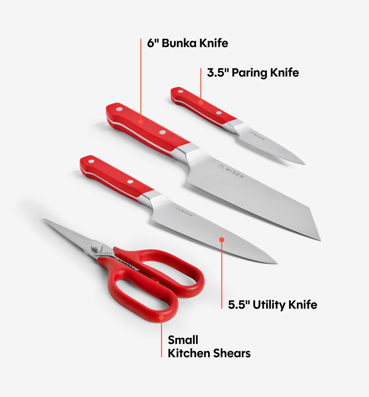 Mini Knife Set (ACUTO440) - Red