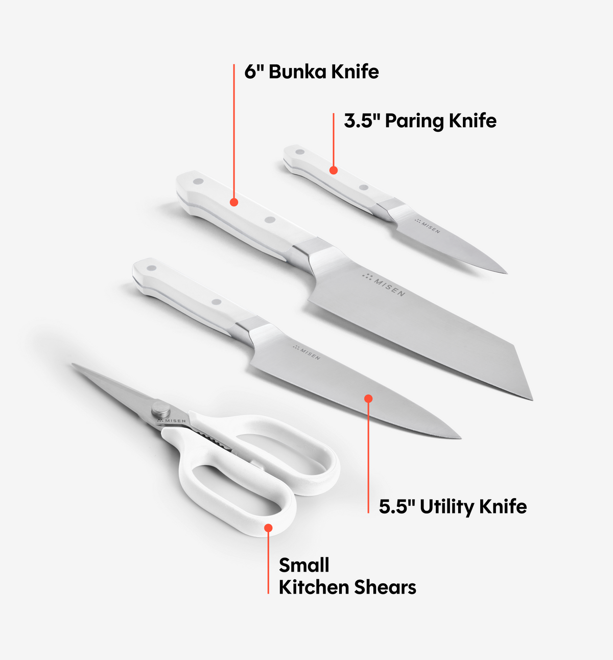 Mini Knife Set (ACUTO440) - White