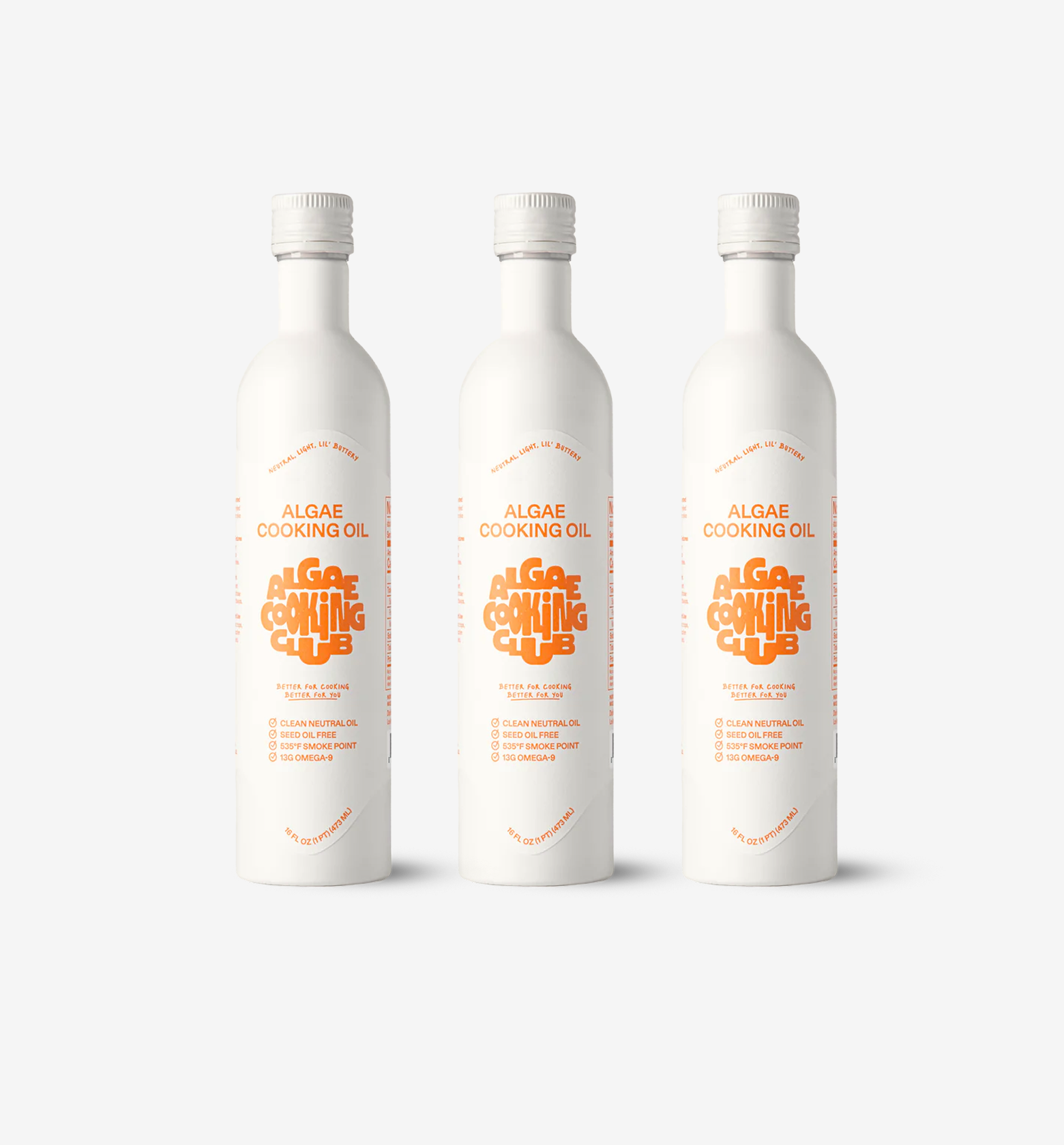 Algae Cooking Club - Algae Cooking Oil - 16 oz - Aluminum Bottle - 3 Pack