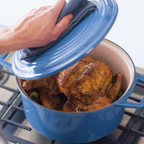 7 QT Enamel Cast-Iron Dutch Oven - Classic Lid - Classic Blue - Final Sale