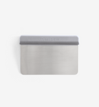 Misen bench scraper with stainless steel blade and gray silicone handle