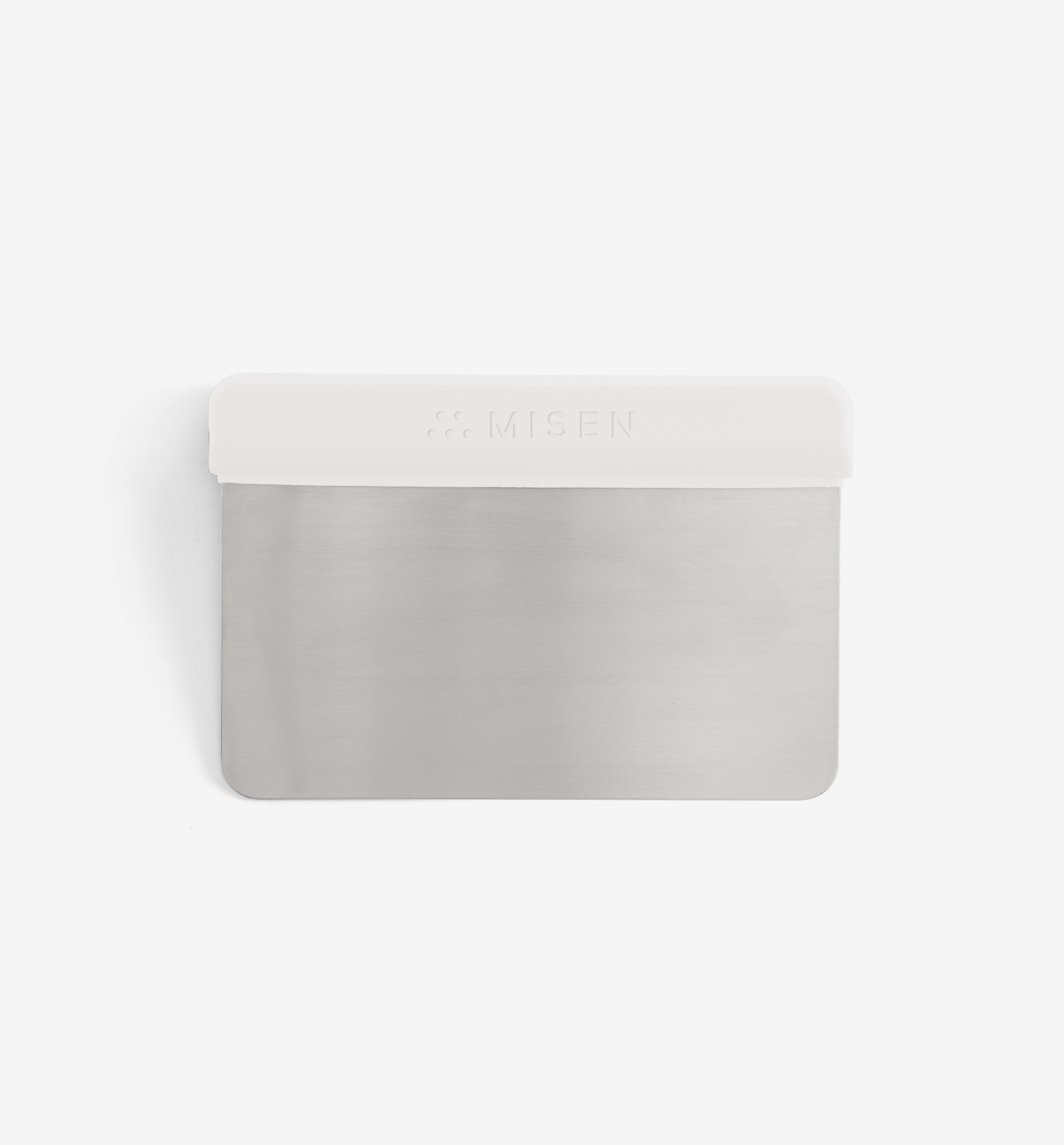 Misen stainless steel bench scraper with white plastic handle