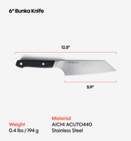 6" Bunka Knife (ACUTO440) - Black