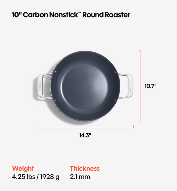 10" Carbon Nonstick™ Round Roaster + Glass Lid