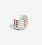 4‑Piece Red Cereal Bowl Set in porcelain