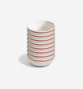8‑Piece Red Cereal Bowl Set in porcelain
