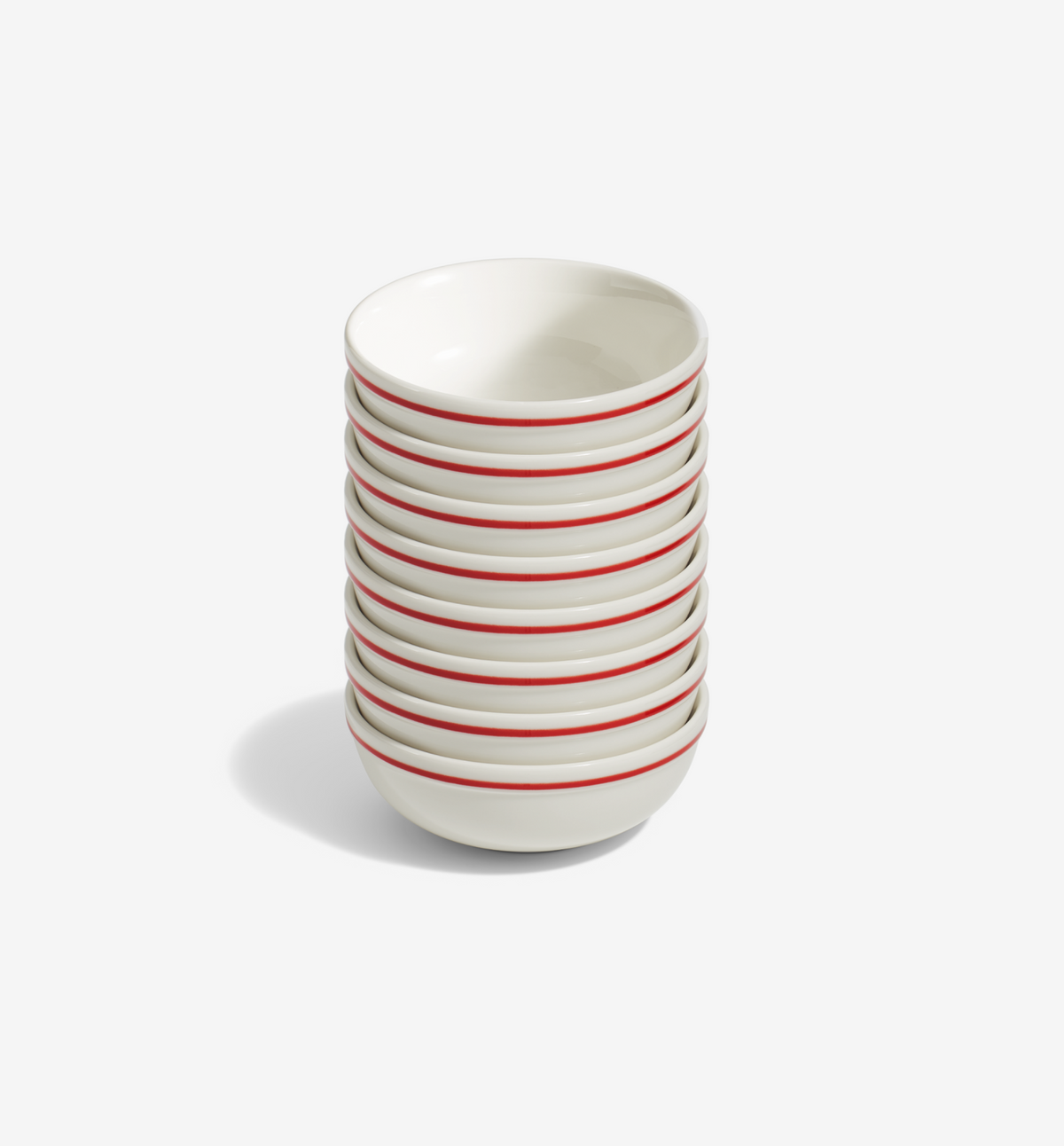 8‑Piece Red Cereal Bowl Set in porcelain