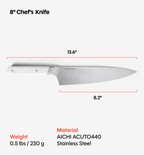 8" Chef's Knife (ACUTO440) - White
