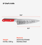 Misen x Chef David Rose 8” Chef’s Knife - Red