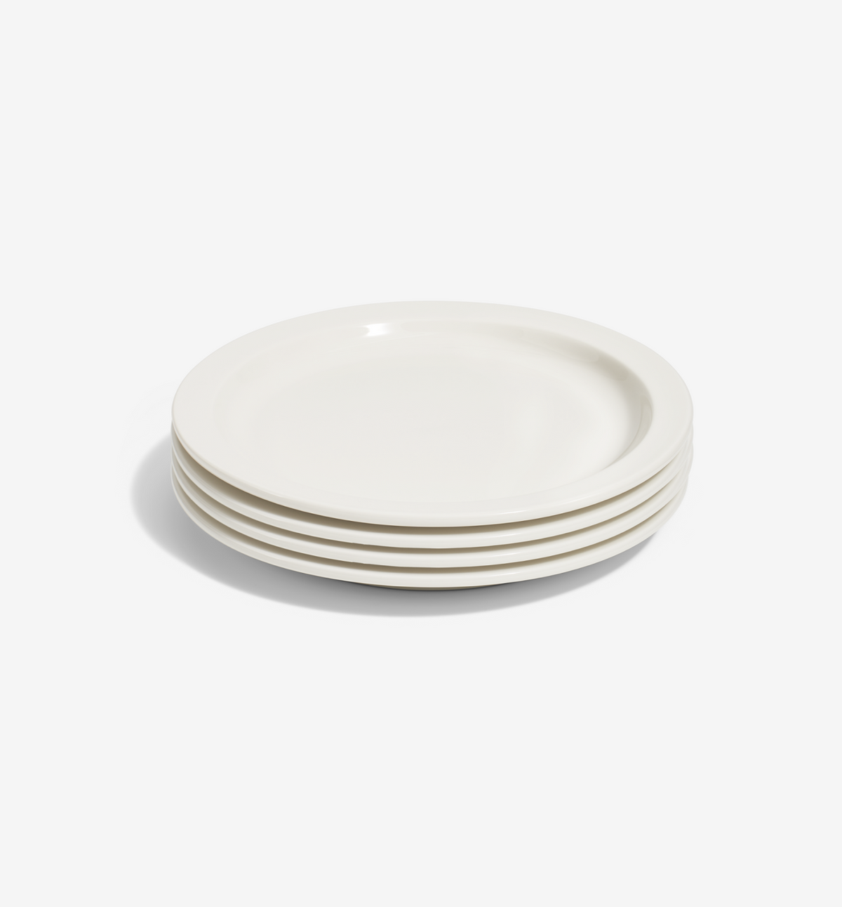 4-Piece Dinner Plate Set in white porcelain