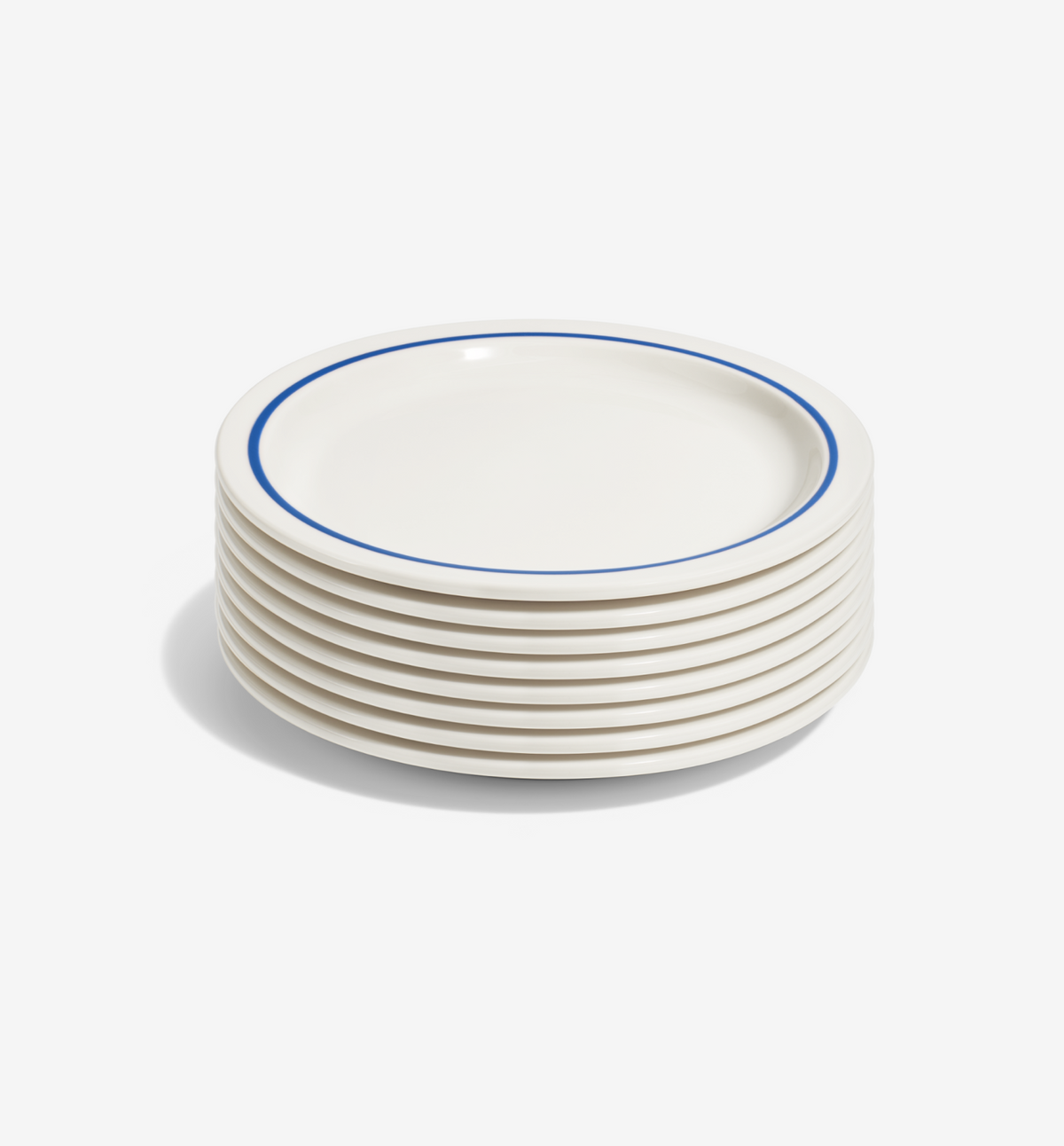 8‑Piece Dinner Plate Set – Blue, high‑alumina porcelain dinner plates