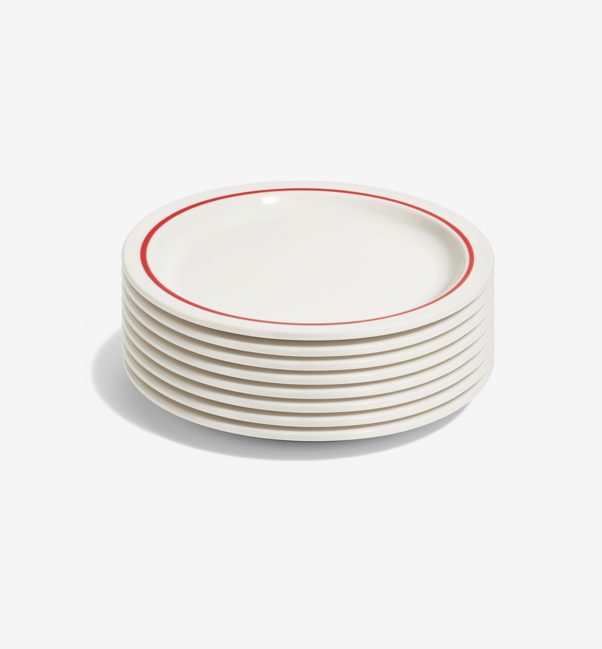 8‑Piece Dinner Plate Set in Red porcelain