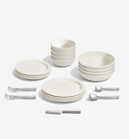 36-piece dinnerware and brushed flatware set (serves 4), white