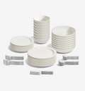 72-piece white dinnerware and polished flatware set (serves 8)