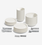 72-piece white dinnerware and polished flatware set (serves 8)
