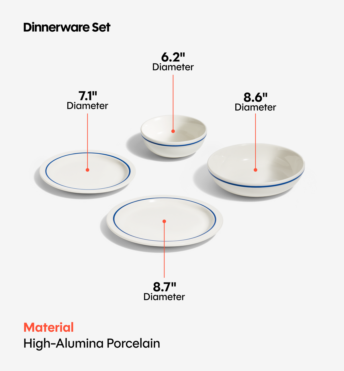 16-Piece Dinnerware Set (Serves 4) - Blue