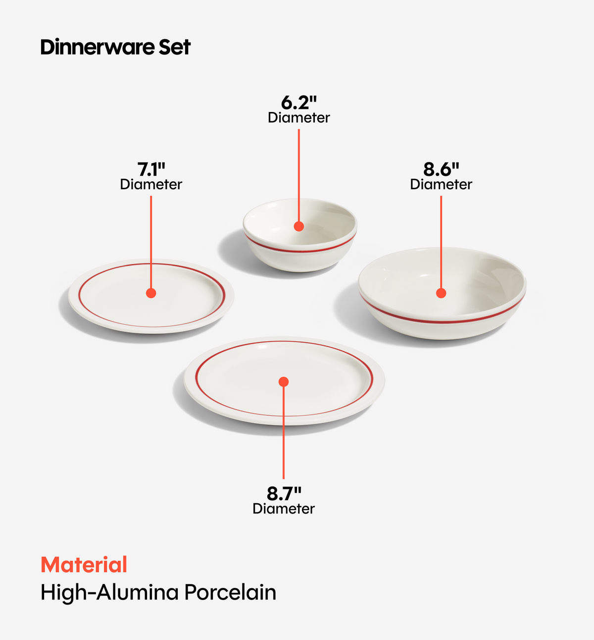 16-Piece Dinnerware Set (Serves 4) - Red