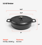 5.5 QT Enamel Cast-Iron Braiser - Final Sale