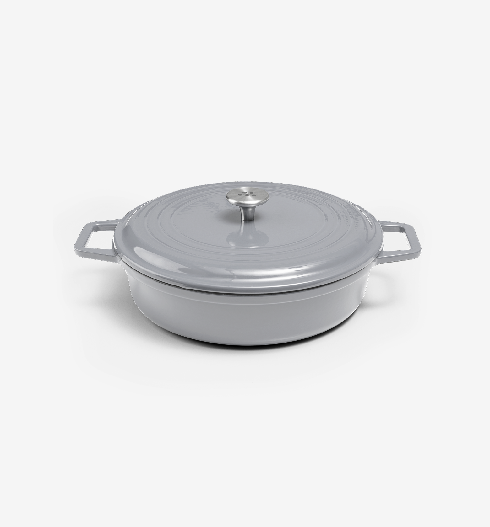 5.5 QT Enamel Cast-Iron Braiser - Gray - Final Sale