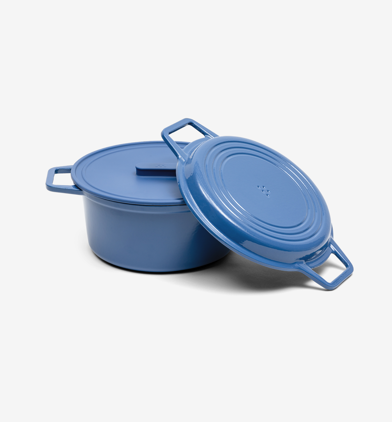 5.5 QT Enamel Cast-Iron Dutch Oven - Grill & Silicone Lid - Classic Blue - Final Sale