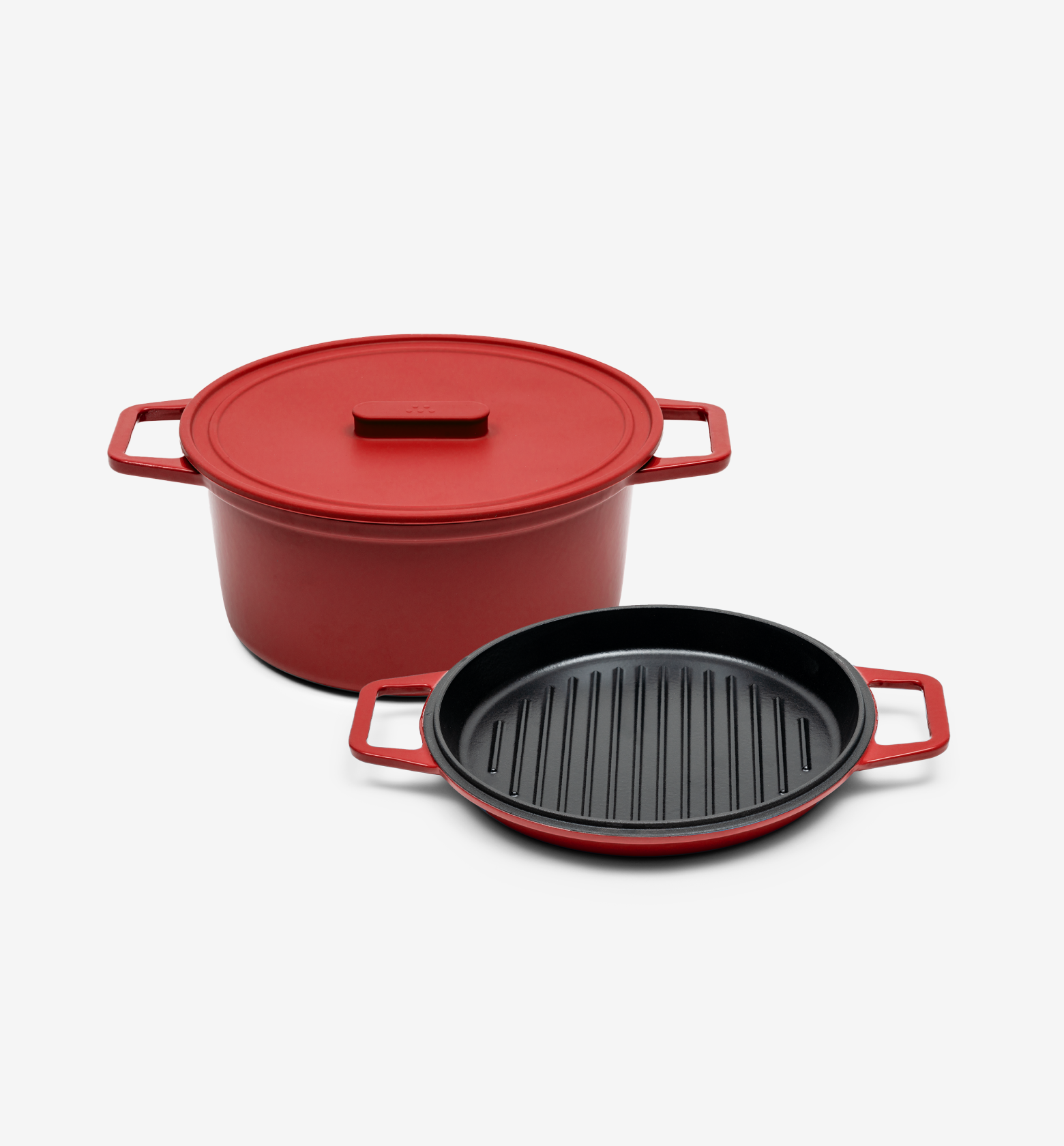 5.5 QT Enamel Cast Iron Dutch Oven Grill & Silicone Lid Final Sale