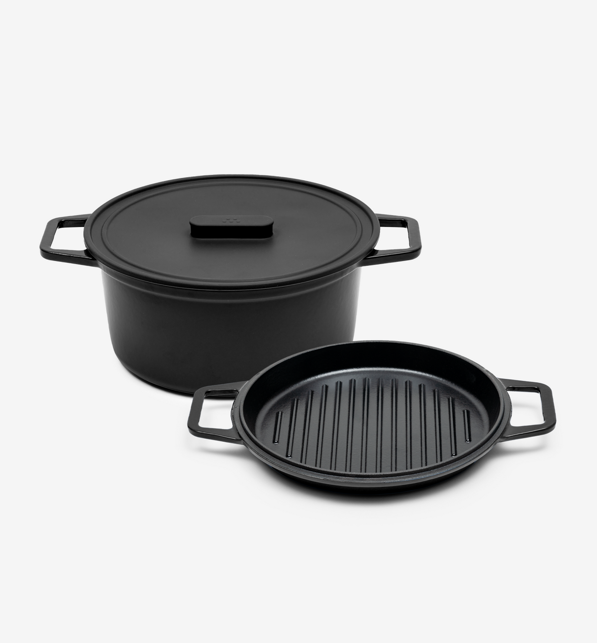 7 QT Enamel Cast Iron Dutch Oven Grill & Silicone Lid Final Sale