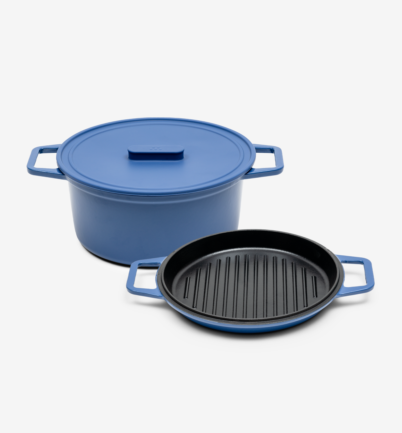 5.5 QT Enamel Cast Iron Dutch Oven Grill & Silicone Lid Classic Final Sale
