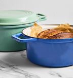 5.5 QT Enamel Cast-Iron Dutch Oven - Grill & Silicone Lid - Sage - Final Sale