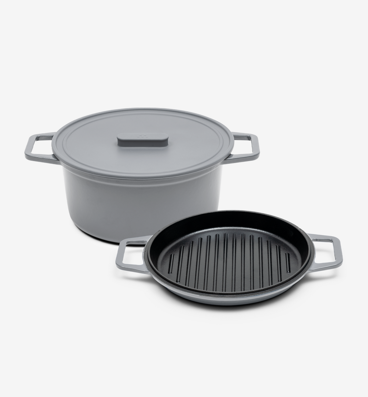 7 QT Enamel Cast Iron Dutch Oven Grill & Silicone Lid Final Sale