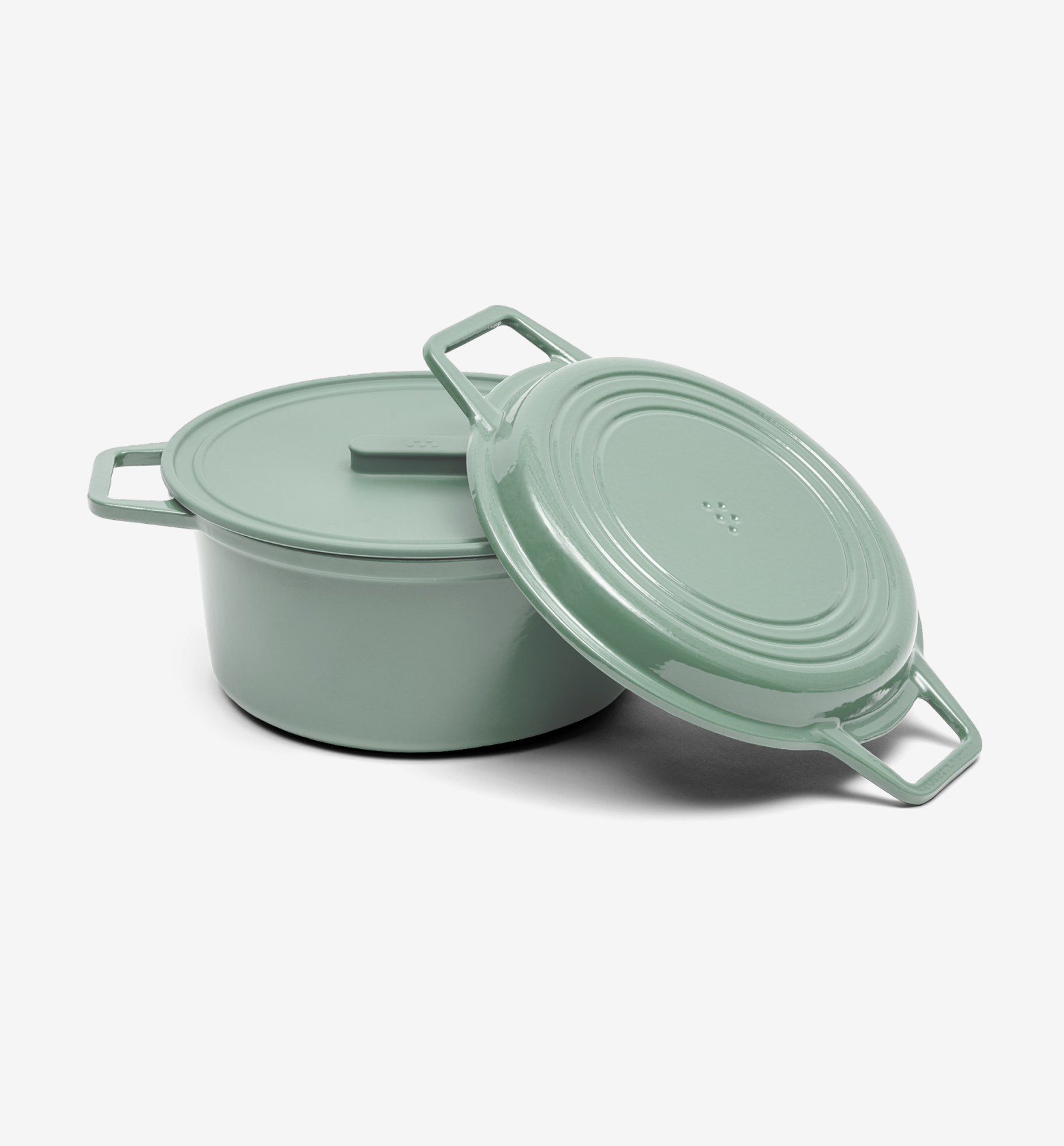 7 QT Enamel Cast-Iron Dutch Oven - Grill & Silicone Lid - Sage - Final Sale