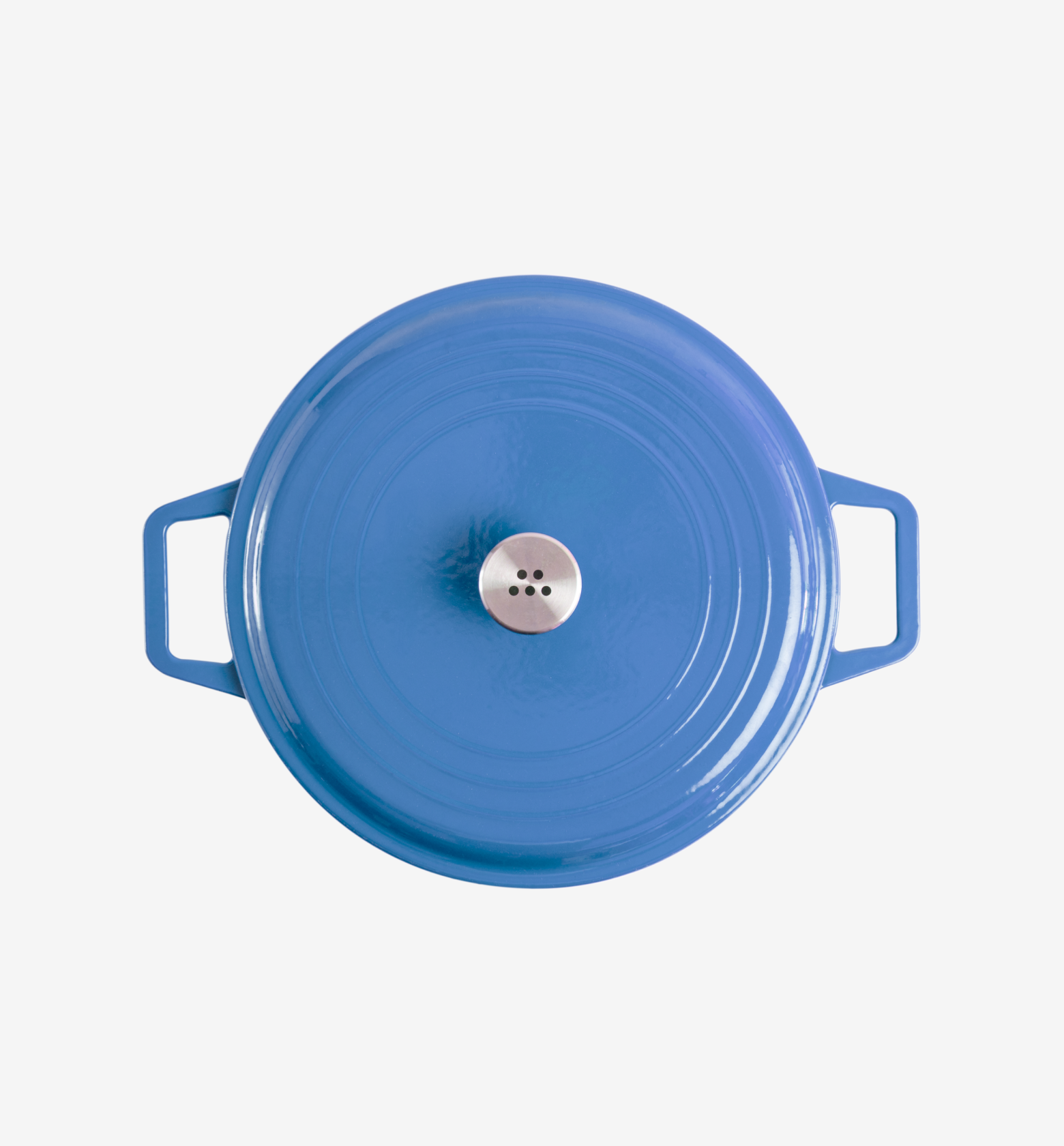 7 QT Enamel Cast-Iron Dutch Oven - Classic Lid - Classic Blue - Final Sale
