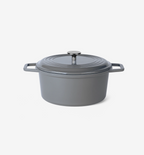 7 QT Enamel Cast-Iron Dutch Oven - Classic Lid - Gray - Final Sale