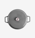 7 QT Enamel Cast-Iron Dutch Oven - Classic Lid - Gray - Final Sale