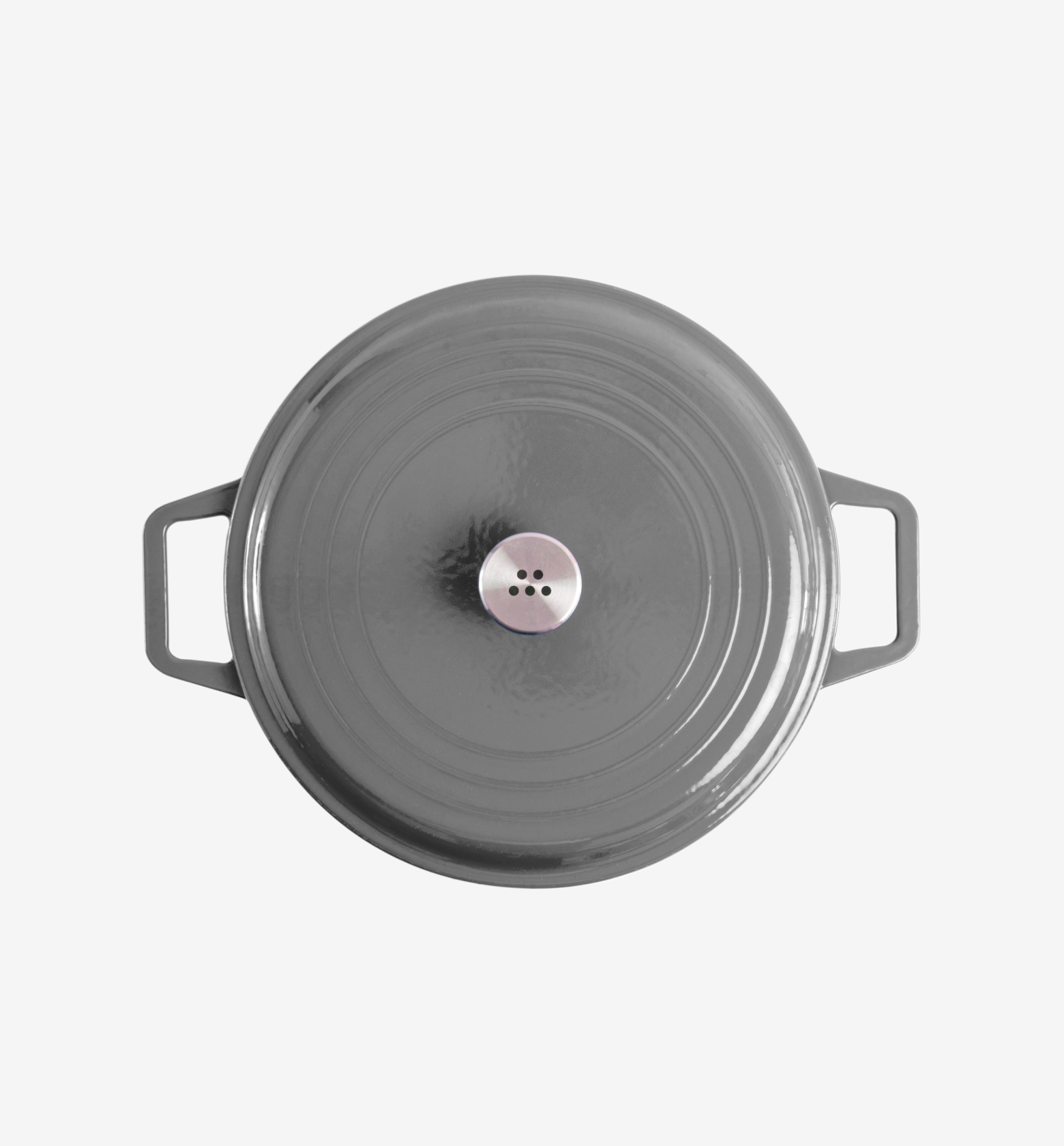 7 QT Enamel Cast-Iron Dutch Oven - Classic Lid - Gray - Final Sale